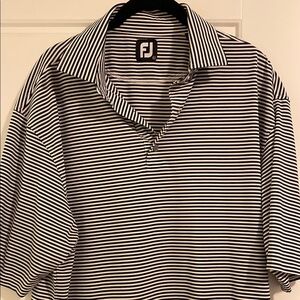 FootJoy Navy and White Striped Polo Shirt